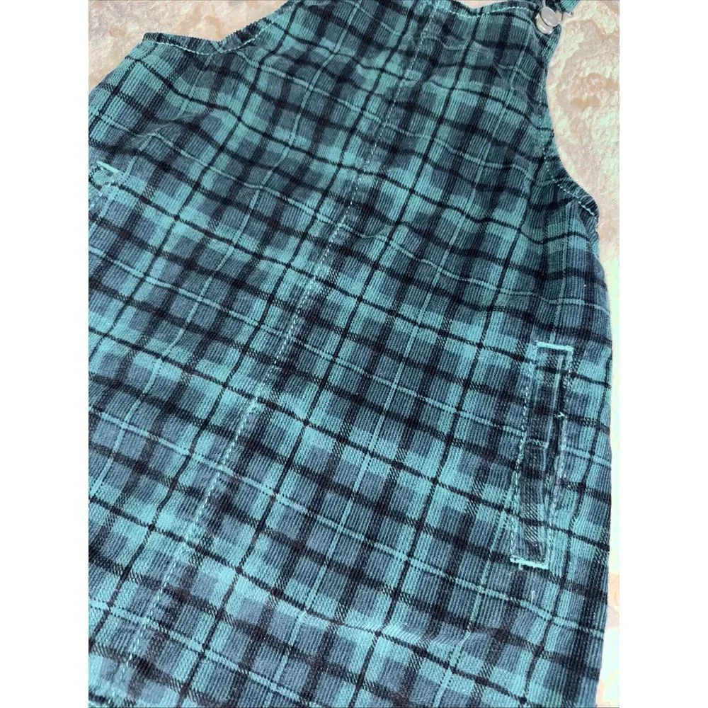 Girls Wonder Nation Navy & Green‎ OVERALL Holiday  DRESS size 5T